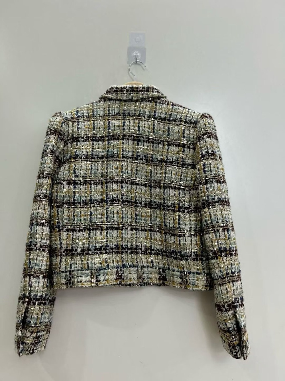 NWOT L'AGENCE Kasey Sequined Tweed Jacket, Size XS/S/M - Picture 9 of 13